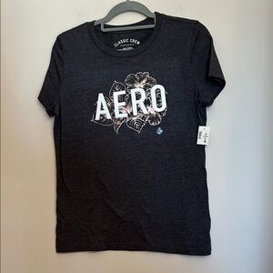 Aeropostale Classic Crew Tee in Charcoal bronze/gold trim size XL NWT